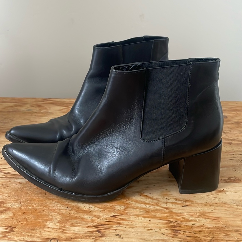 Freda Salvador Virgo Ankle Boots Black Leather Size 9.5